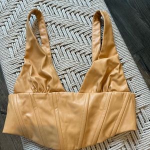 Zara faux leather crop top